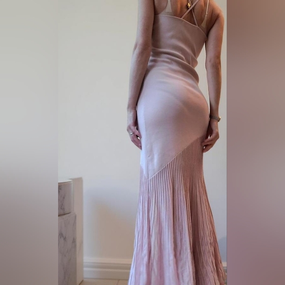 NWT Zara Pink Pleated Maxi Dress - Picture 8 of 12